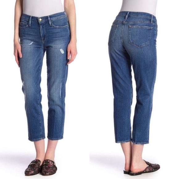 🌟 FRAME Denim Le Nouveau Straight Leg Crop Jeans Waltham Womens 27 - Picture 3 of 12